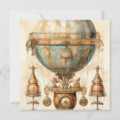 Steampunk Blauwe Hete Luchtballon (3) (Voorkant)