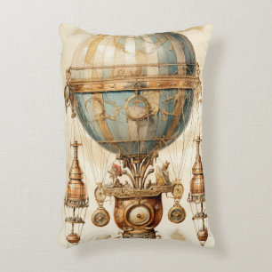 Steampunk Blauwe Hete Luchtballon (3) Accent Kussen