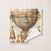 Steampunk Blauwe Hete Luchtballon (3) Bad Handdoek (Wasdoekje)