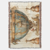 Steampunk Blauwe Hete Luchtballon (3) Deken (Voorkant Verticaal)