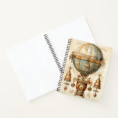 Steampunk Blauwe Hete Luchtballon (3) Notitieboek (Binnen)