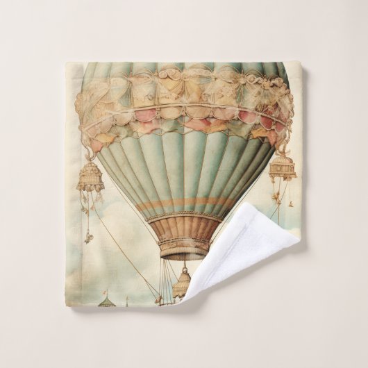 Steampunk Blauwe Hete Luchtballon Bad Handdoek (Wasdoekje)