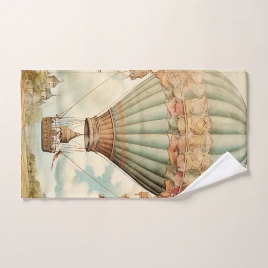 Steampunk Blauwe Hete Luchtballon Bad Handdoek (Handdoek)