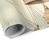  Steampunk Blauwe Hete Luchtballon Cadeaupapier (Rol Hoek)