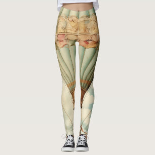  Steampunk Blauwe Hete Luchtballon Leggings