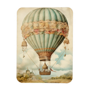 Steampunk Blauwe Hete Luchtballon Magneet