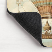 Steampunk Blauwe Hete Luchtballon Muismat (Hoek)