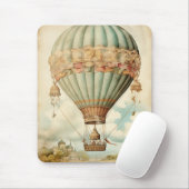 Steampunk Blauwe Hete Luchtballon Muismat (Met muis)