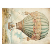 Steampunk Blauwe Hete Luchtballon Tafelkleed (Voorkant (Horizontaal))