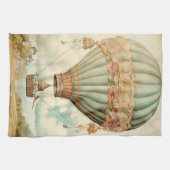  Steampunk Blauwe Hete Luchtballon Theedoek (Horizontaal)