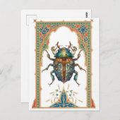 steampunk blauwe vlek briefkaart (Voorkant / Achterkant)