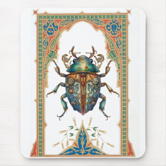  steampunk blauwe vlek muismat (Voorkant)