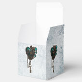 Steampunk Blauwgroen Hart Bruiloft Favor Box Bedankdoosjes (Geopend)