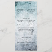 Steampunk Blauwgroen hart bruiloft programma Programmakaart (Achterkant)