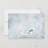 Steampunk Blauwgroen Hart Bruiloft Save the Date (Achterkant)