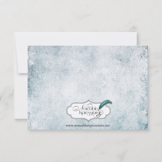 Steampunk Blauwgroen Hart Bruiloft Save the Date (Achterkant)