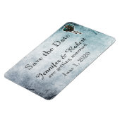 Steampunk Blauwgroen Hart Bruiloft Save the Date Magneet (Linkerzijde)