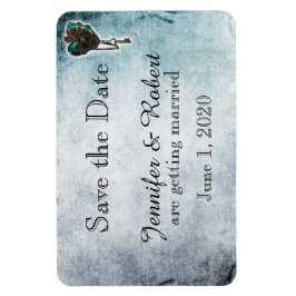 Steampunk Blauwgroen Hart Bruiloft Save the Date Magneet