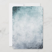 Steampunk Blauwgroen hart bruiloft uitnodiging (Achterkant)