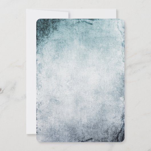 Steampunk Blauwgroen hart bruiloft uitnodiging (Achterkant)