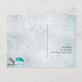 Steampunk Blauwgroen Hart RSVP Briefkaart (Achterkant)