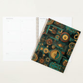 Steampunk Blauwgroen rood goud Planner (Display)
