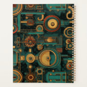 Steampunk Blauwgroen rood goud Planner (Achterkant)