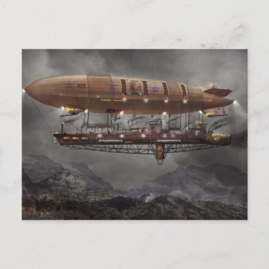Steampunk - Blimp - Airship Maximus Briefkaart (Voorkant)