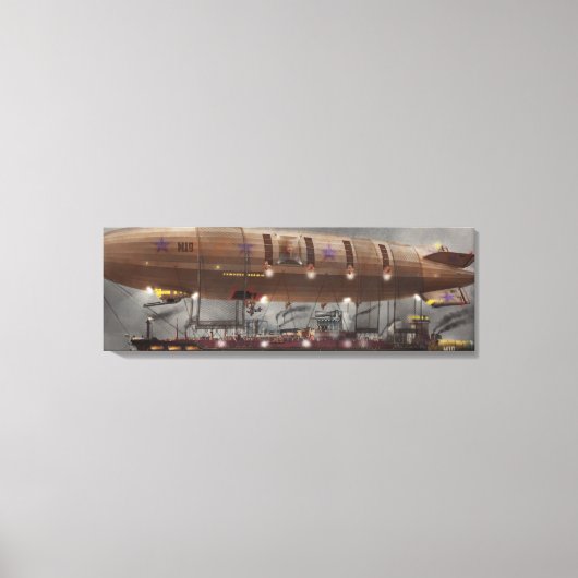 Steampunk - Blimp - Airship Maximus Canvas Afdruk (Voorkant)