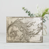 Steampunk Bloei Vintage Jubileum Uitnodiging (Staand voorkant)