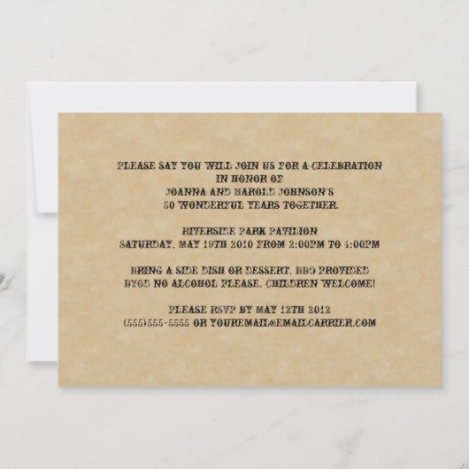 Steampunk Bloei Vintage Jubileum Uitnodiging (Achterkant)