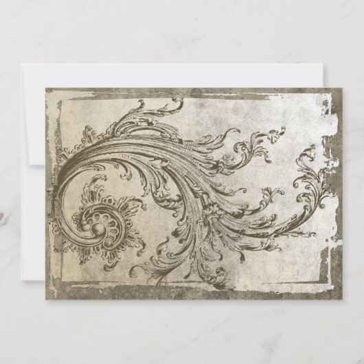 Steampunk Bloeiende Vintage Jubileum Uitnodiging (Voorkant)