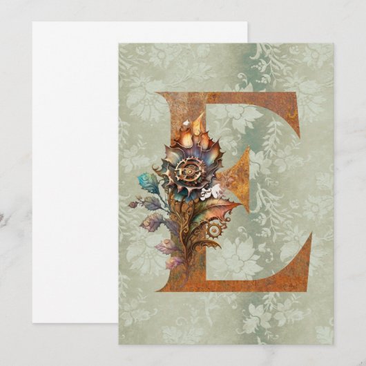 Steampunk Bloembrief E Notitiekaarten Notitiekaartje (Voorkant / Achterkant)