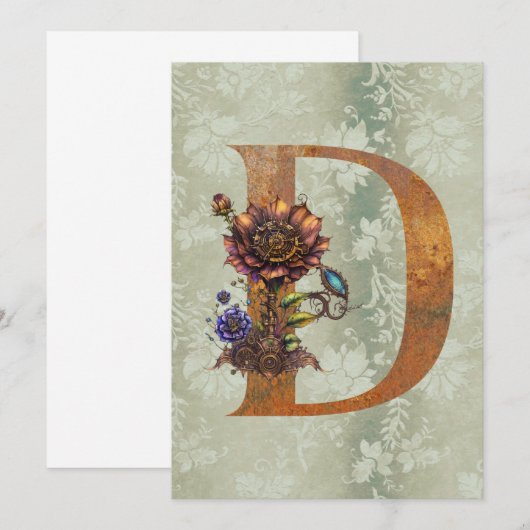 Steampunk Bloembrief M Notitiekaarten Notitiekaartje (Voorkant / Achterkant)