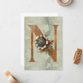 Steampunk Bloembrief N Nota Kaarten Notitiekaartje (Voorkant / Achterkant in situ)