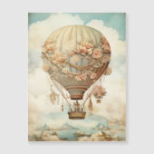 Steampunk Bloemen Blauwe Hete Luchtballon (2) (Voorkant)