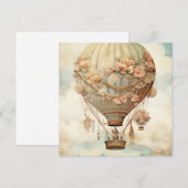Steampunk Bloemen Blauwe Hete Luchtballon (2) (Voorkant / Achterkant)