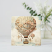 Steampunk Bloemen Blauwe Hete Luchtballon (2) (Staand voorkant)