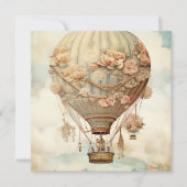 Steampunk Bloemen Blauwe Hete Luchtballon (2) (Voorkant)