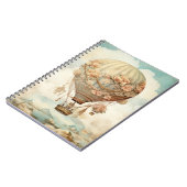  Steampunk Bloemen Blauwe Hete Luchtballon (2) Notitieboek (Linkerzijde)