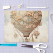  Steampunk Bloemen Blauwe Hete Luchtballon (2) Tissuepapier (Craft)