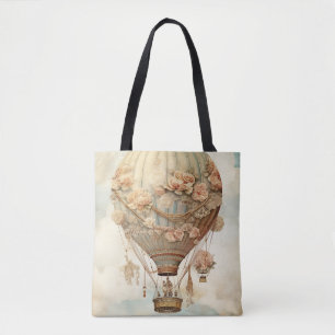  Steampunk Bloemen Blauwe Hete Luchtballon (2) Tote Bag