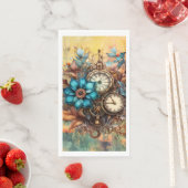 Steampunk Bloemen Decoratief Servet (Insitu)