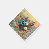 Steampunk Bloemen Decoratief Servet (Hoek)