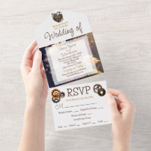 Steampunk, Bloemen en Veren Bruiloft