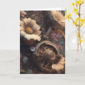 Steampunk Bloemen | Gewoon inchecken Kaart (Gele Bloem)