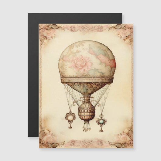  Steampunk Bloemen Hete Luchtballon (Voorkant / Achterkant)