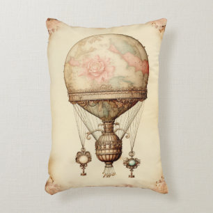 Steampunk Bloemen Hete Luchtballon Accent Kussen