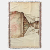 Steampunk Bloemen Hete Luchtballon Deken (Voorkant Verticaal)