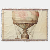 Steampunk Bloemen Hete Luchtballon Deken (Voorkant)